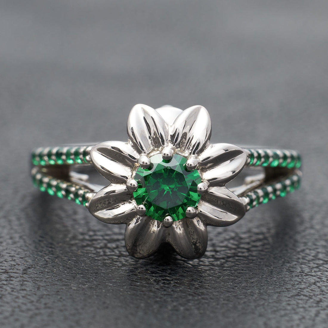Flower Skull Engagement Rings