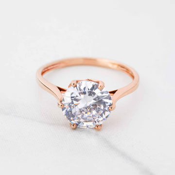 4.80CT Diamond 2.70CT Moissanite Engagement Ring Solitaire Rose Gold White Gold Basket Setting