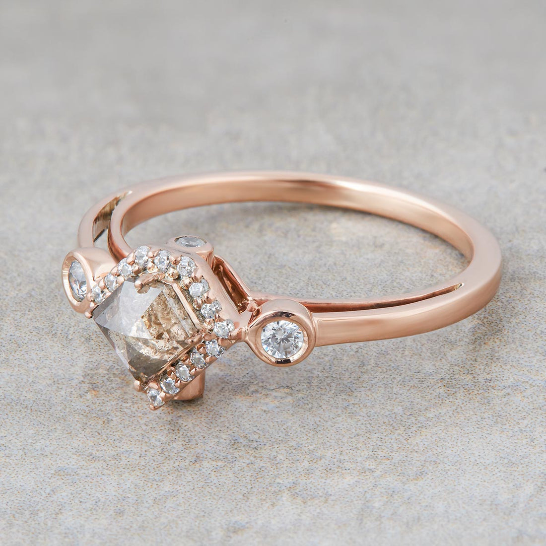Trapezoid Cut Diamond Engagement Ring