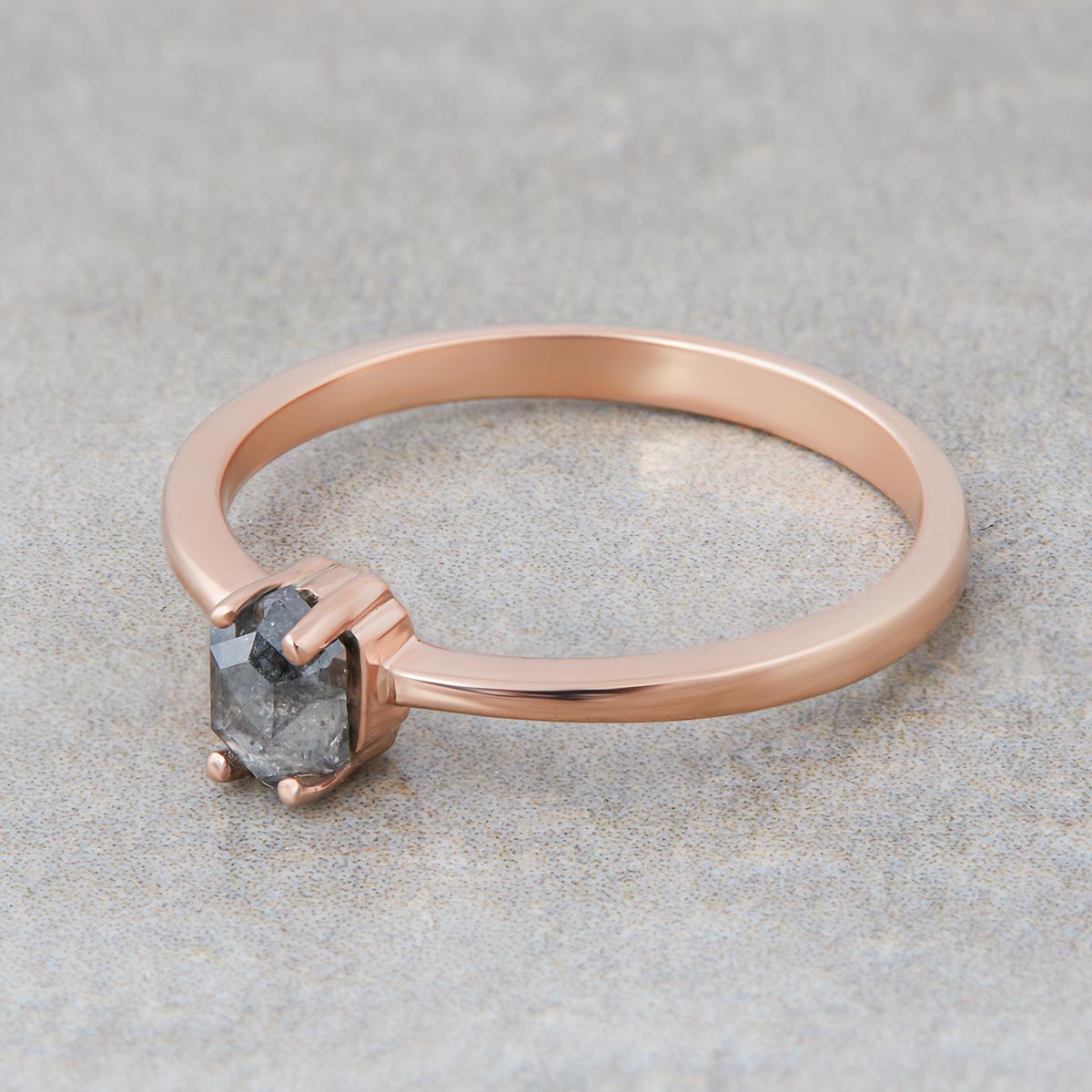 0.40CT Salt and Pepper Diamond Engagement Ring