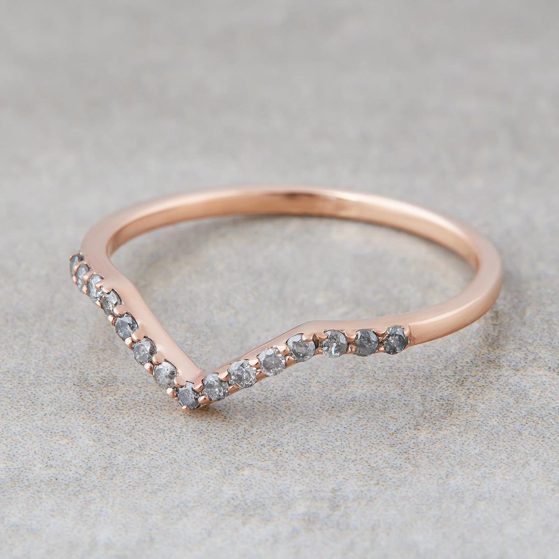 Natural Salt and Pepper Diamond Wedding Band