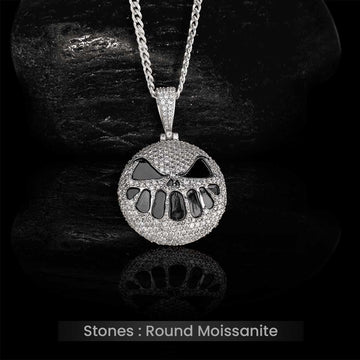 Moissanite Iced Out Pumpkin Pendant Necklace With Chain Halloween Jewelry Sterling Silver