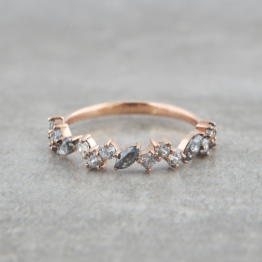 Salt and Pepper Diamond Wedding Ring