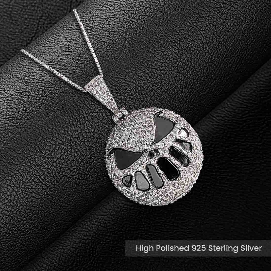 Iced Out Pumpkin Pendant Necklace Locket With Chain Halloween Jewelry