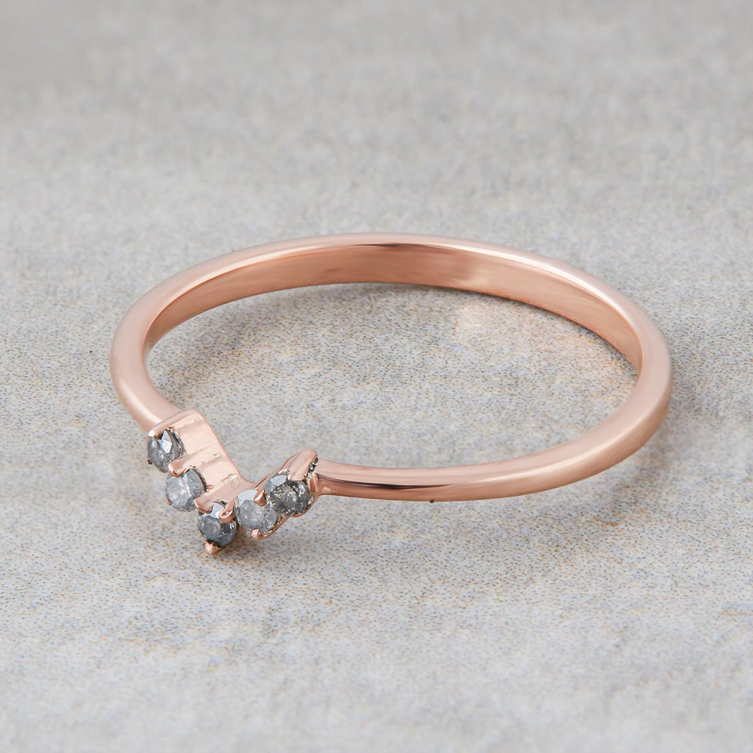 Salt and Pepper Diamond Stacking Ring