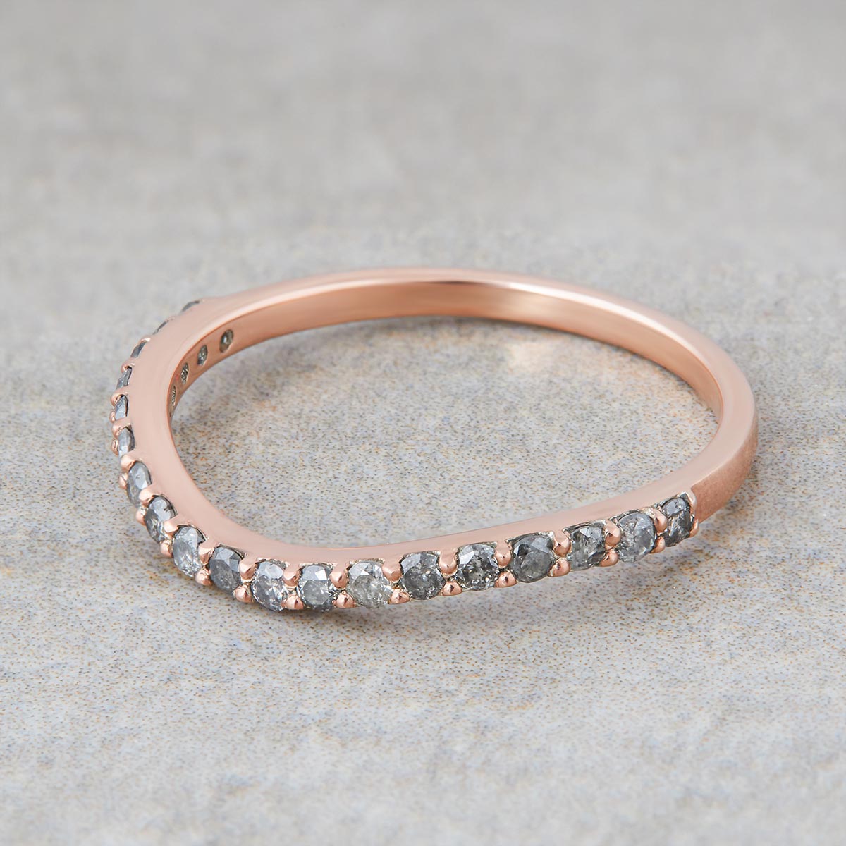 0.27TCW Salt and Pepper Diamond Wedding Band