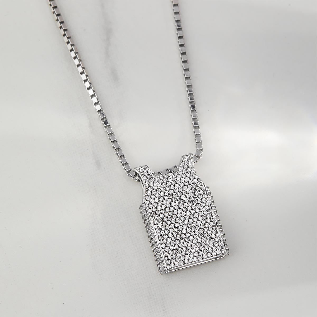 Basketball Jersey Pendant Necklace Iced Out Hip Hop Sports Jewelry Sterling Silver Diamond