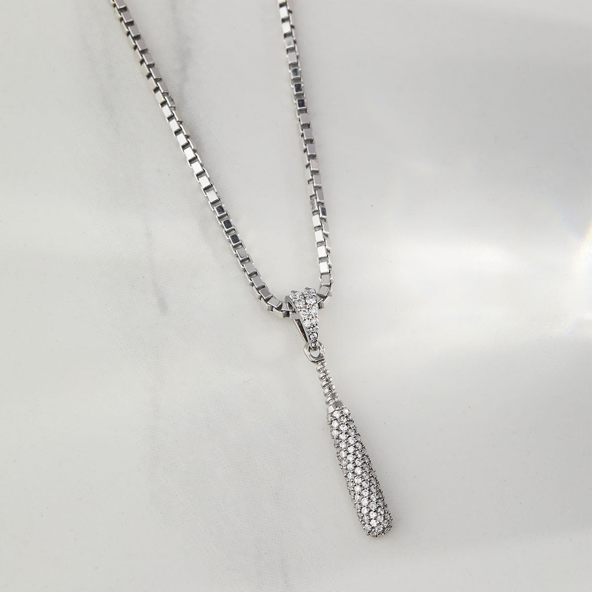 Iced Out Baseball Bat Pendant Necklace Hip Hop Sports Jewelry