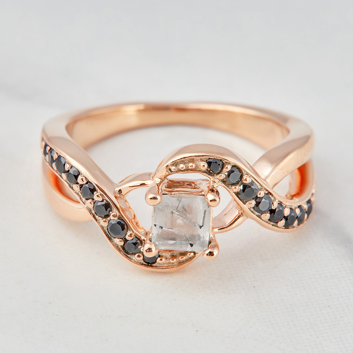 0.50CT Rutilated Quartz Engagement Ring