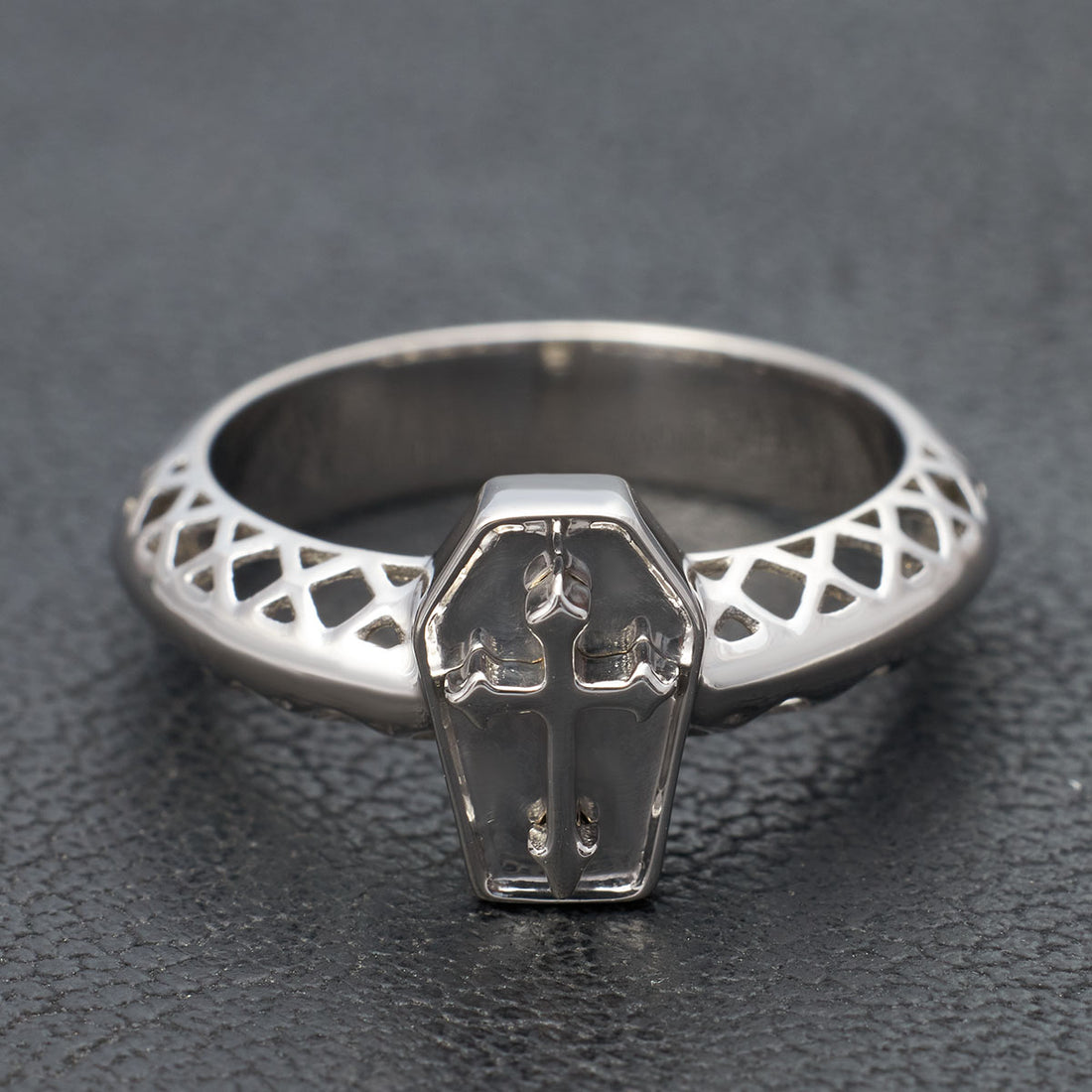 Cross and Coffin Engagement Ring