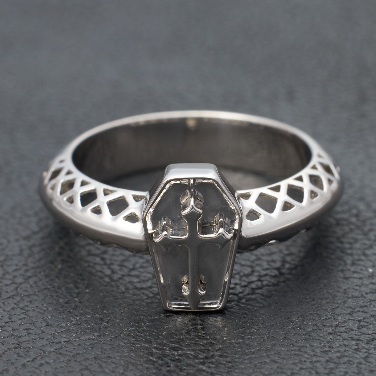 Cross and Coffin Engagement Ring