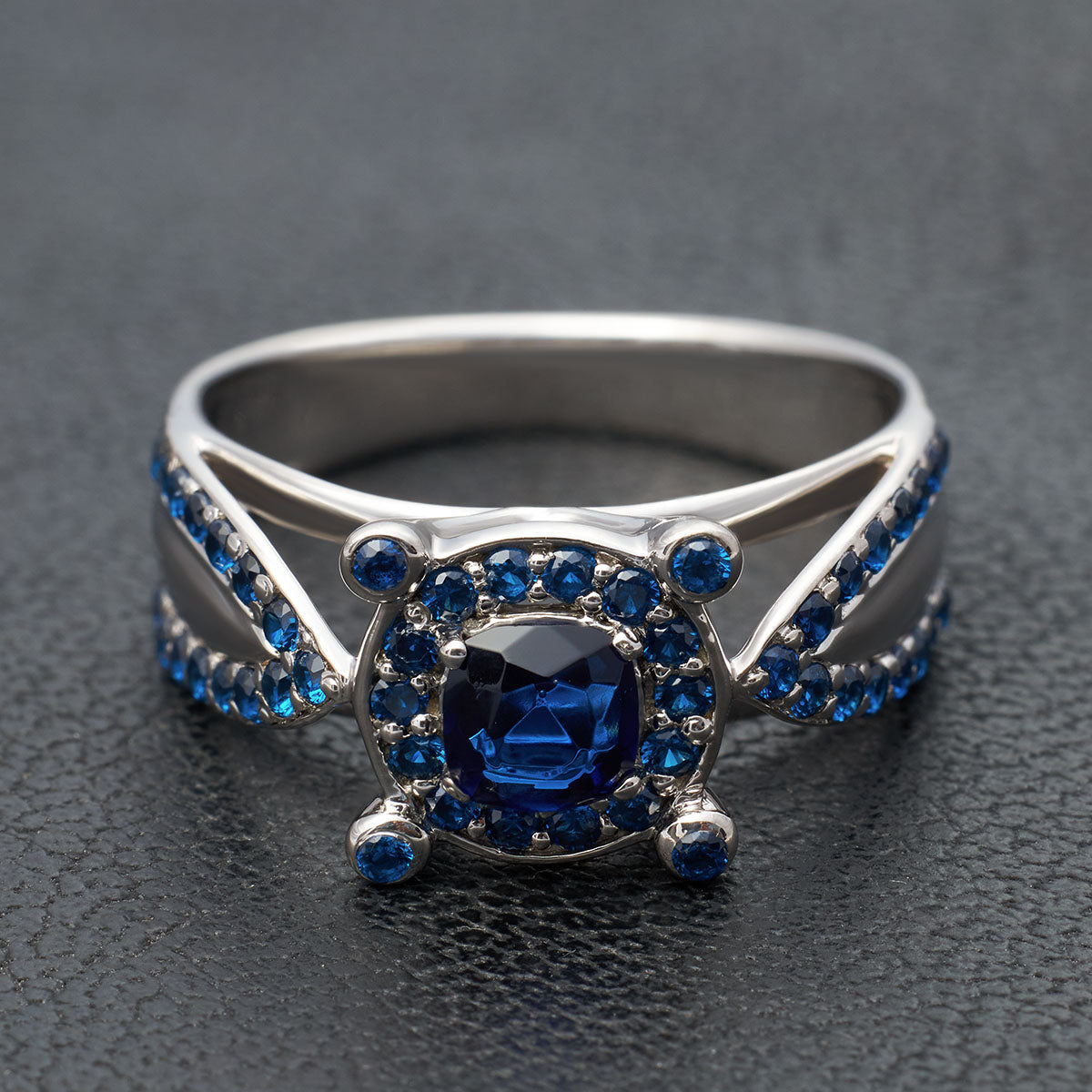 Natural Sapphire Unique Engagement Ring