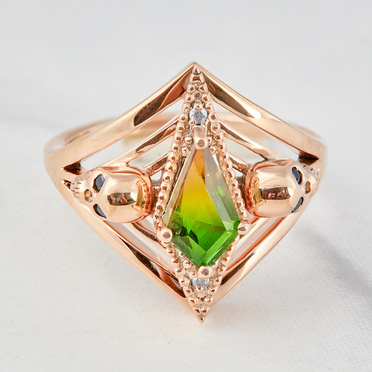 Kite Cut Skull Engagement Ring