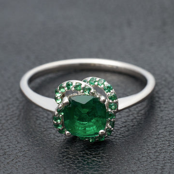 Cushion Cut Emerald Engagement Ring