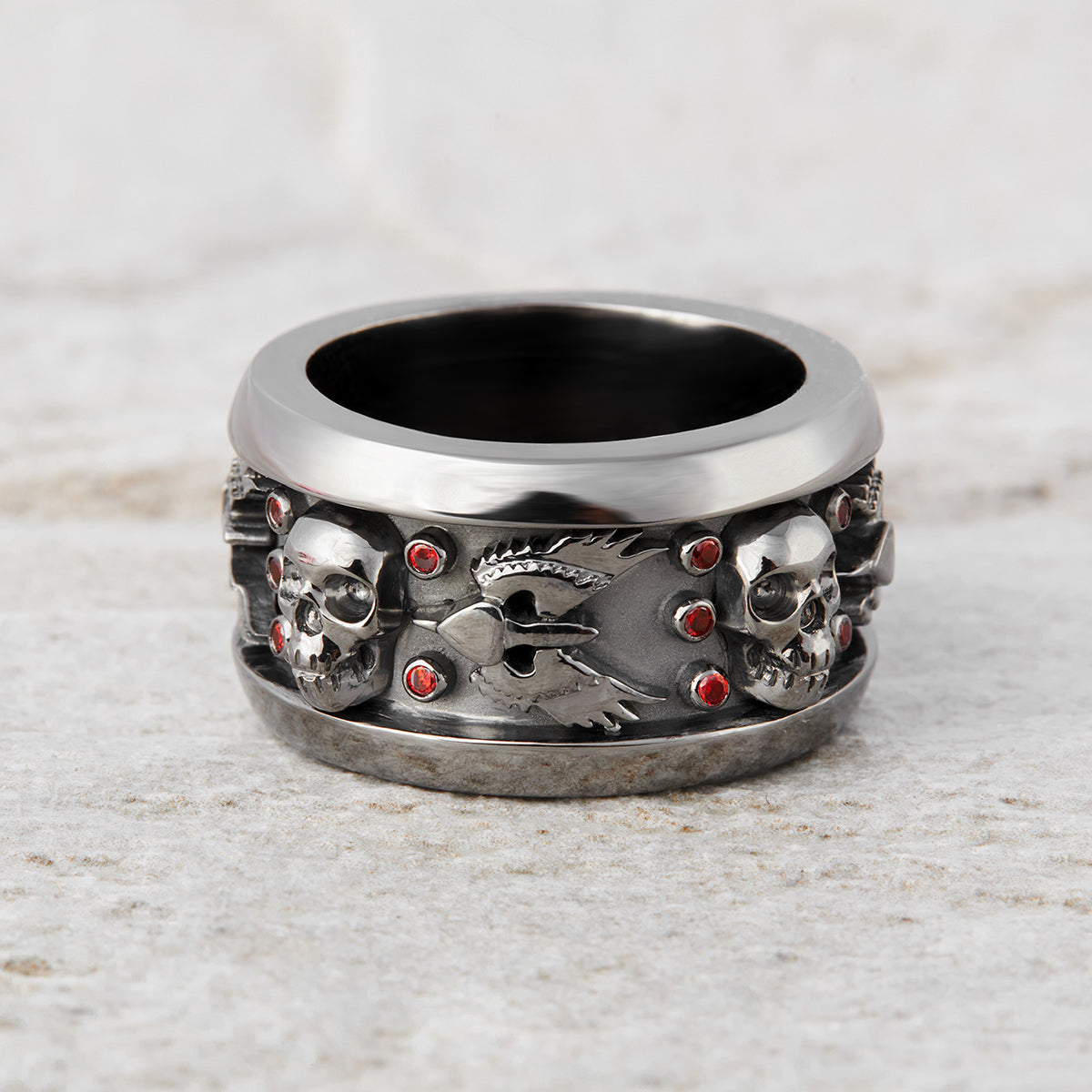 Skull Gothic Wedding Ring Set