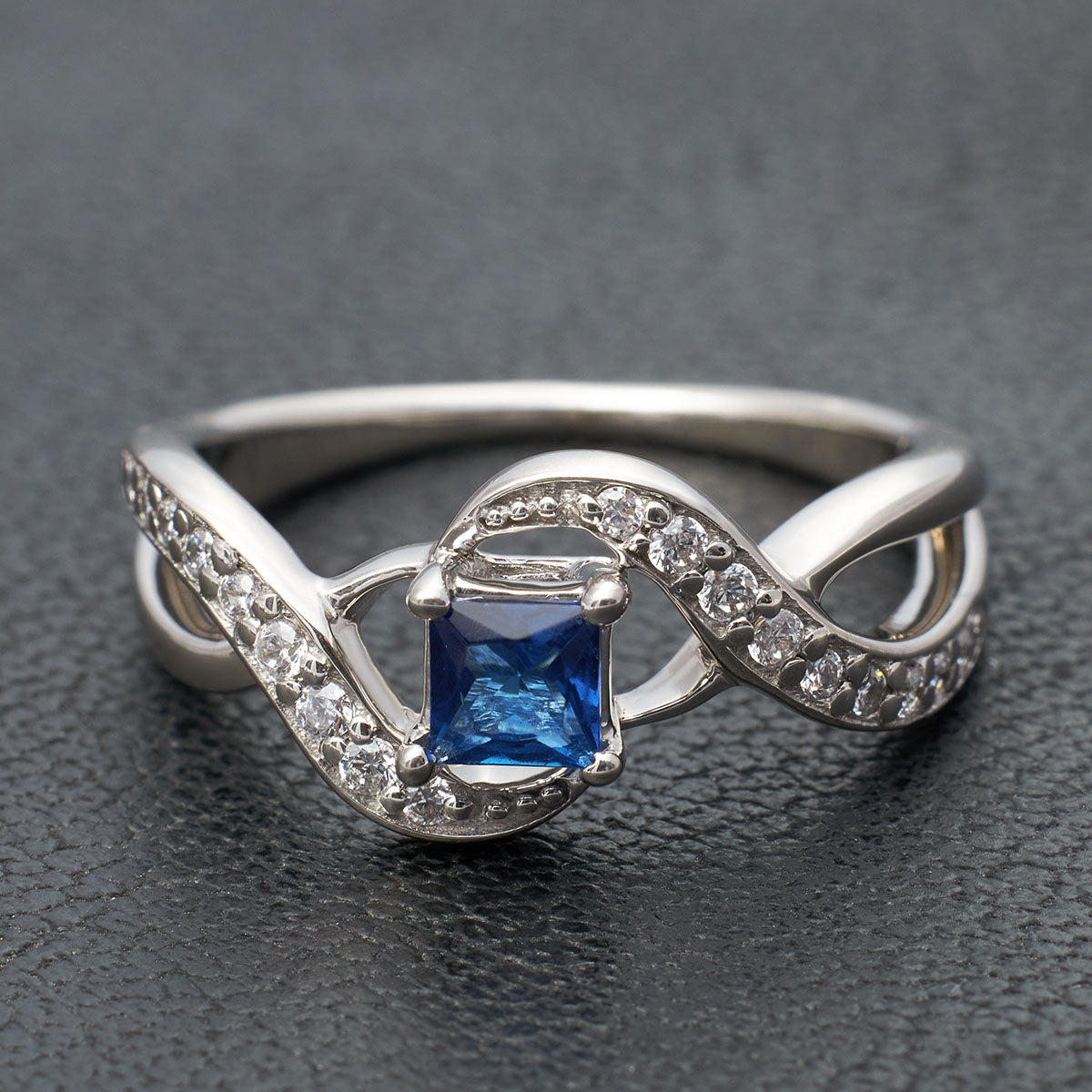 Natural Sapphire Infinity Engagement Ring
