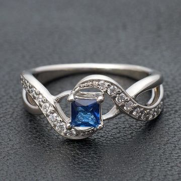 Natural Sapphire Infinity Engagement Ring