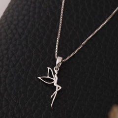 Sterling Silver Fairy Pendant Angel Fairy Necklace Jewelry For Her
