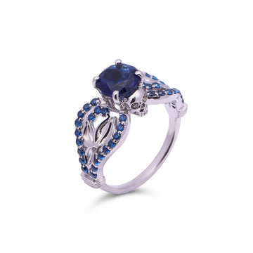 White Gold Skull Engagement Ring
