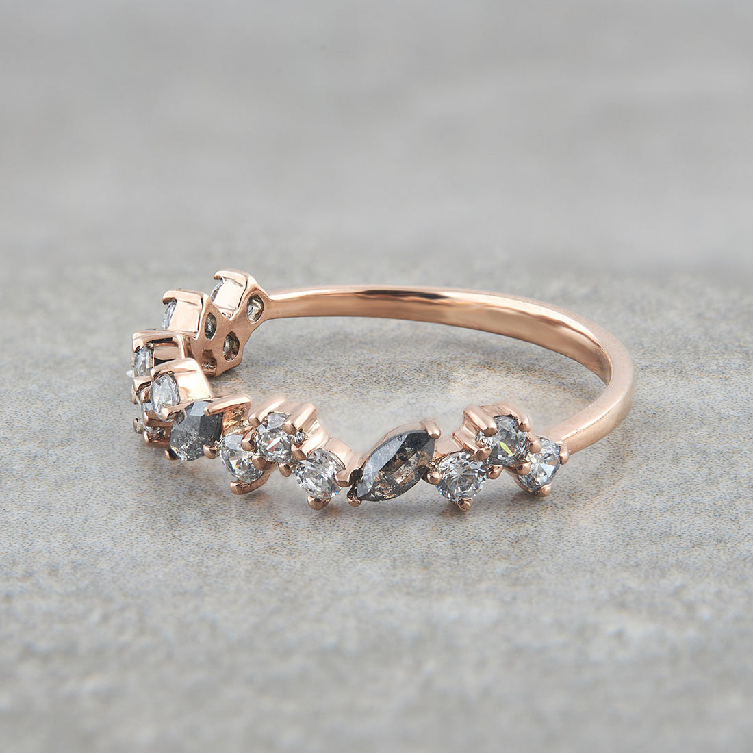 Salt and Pepper Diamond Wedding Ring