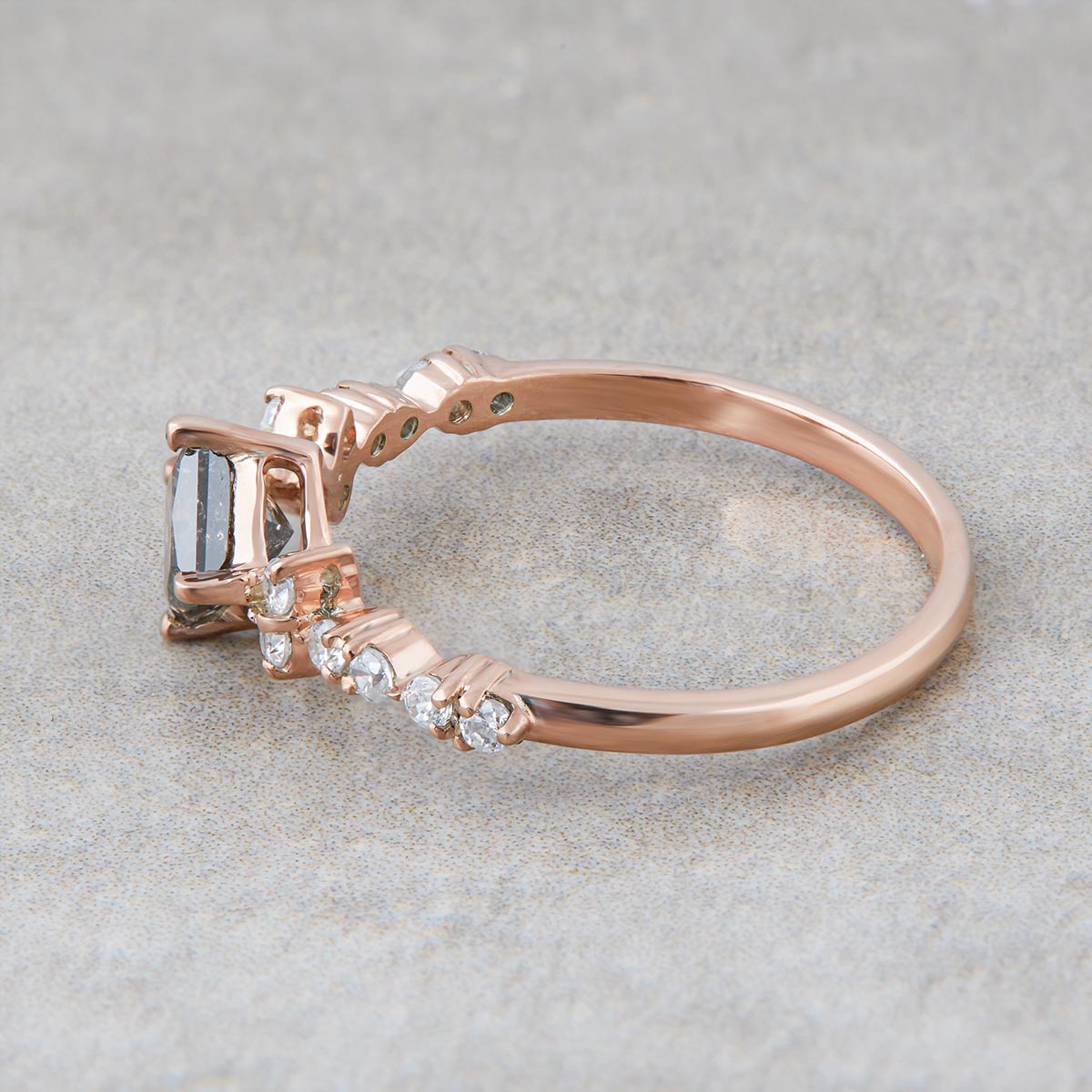 Salt and Pepper Engagement Ring