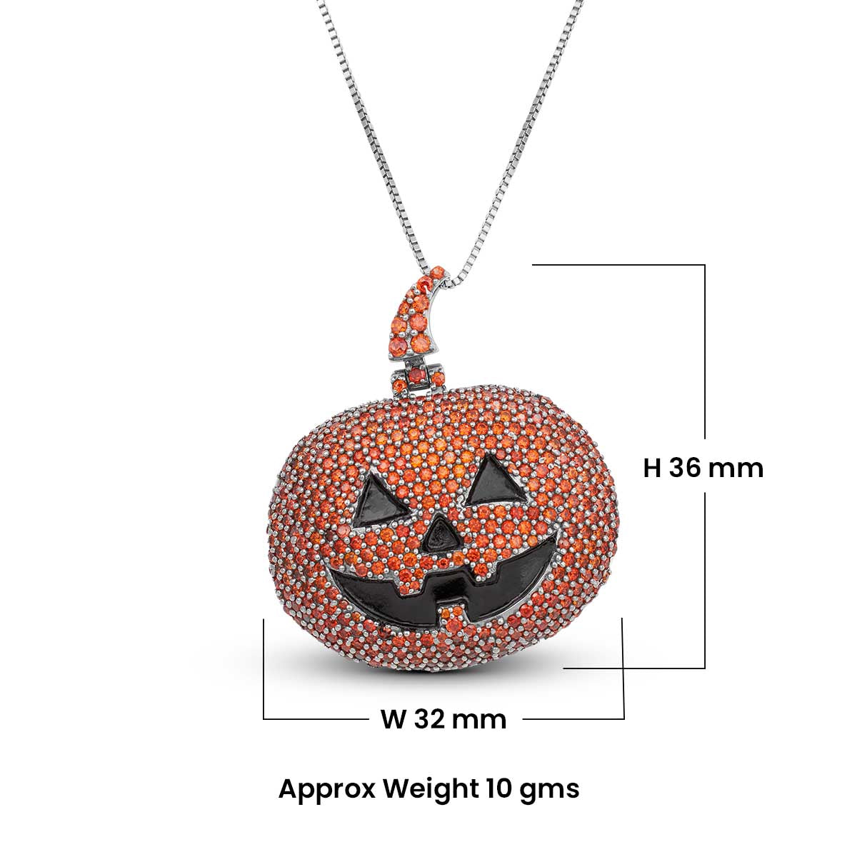 Halloween Pumpkin Pendant Necklace With Chain Hip Hop Jewelry