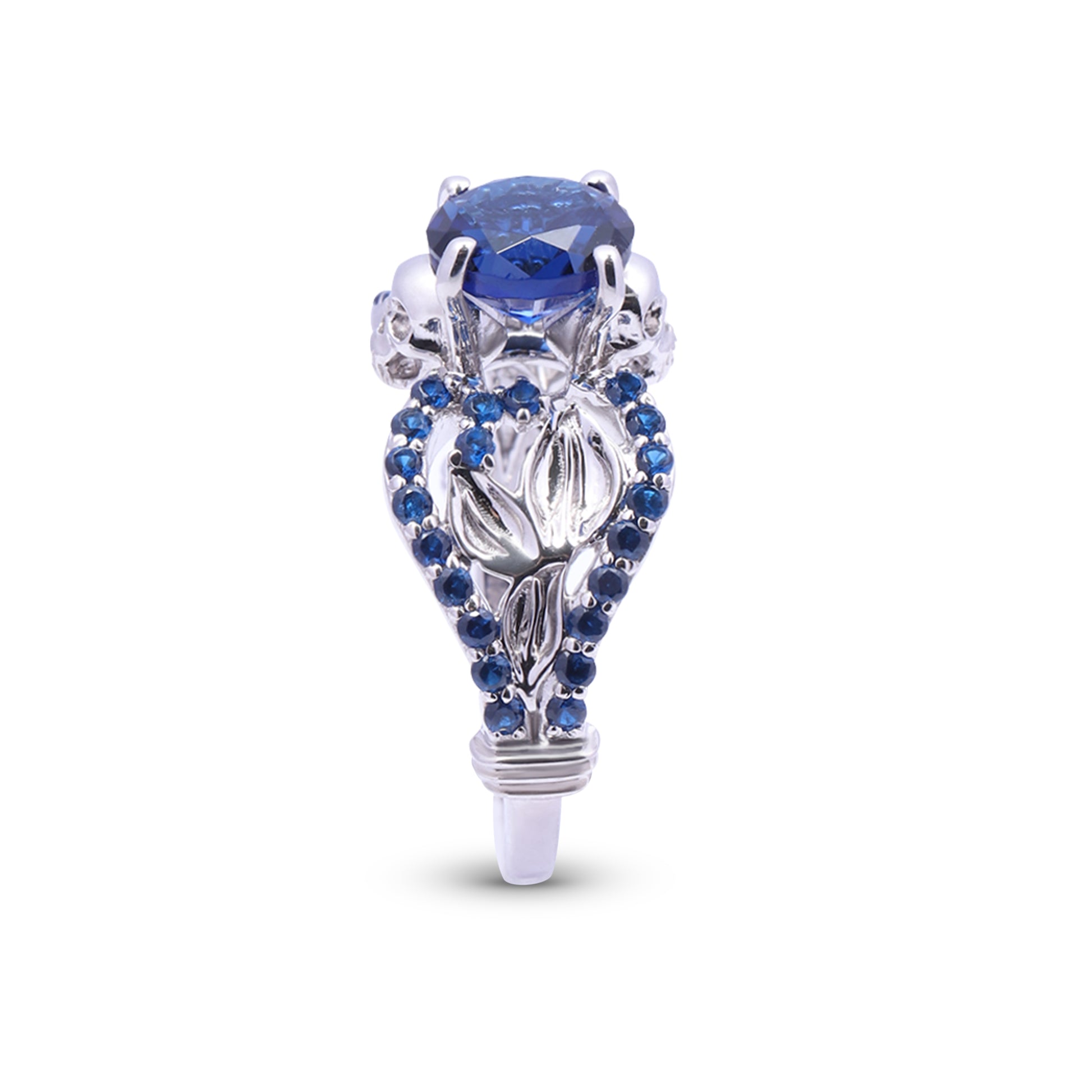 White Gold Skull Engagement Ring