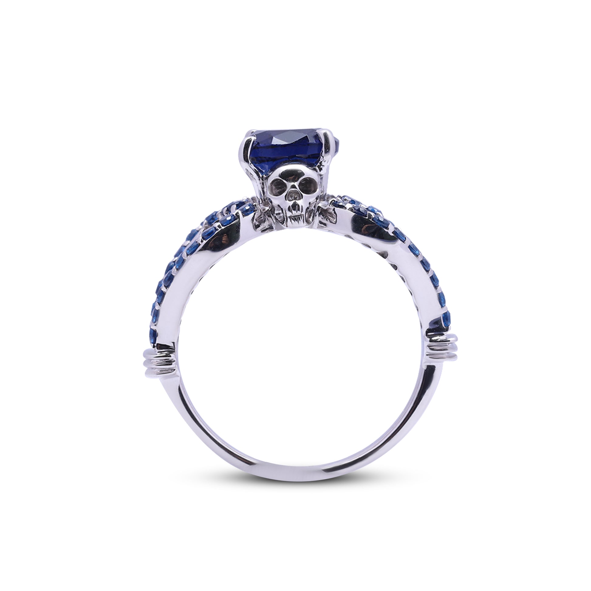 White Gold Skull Engagement Ring