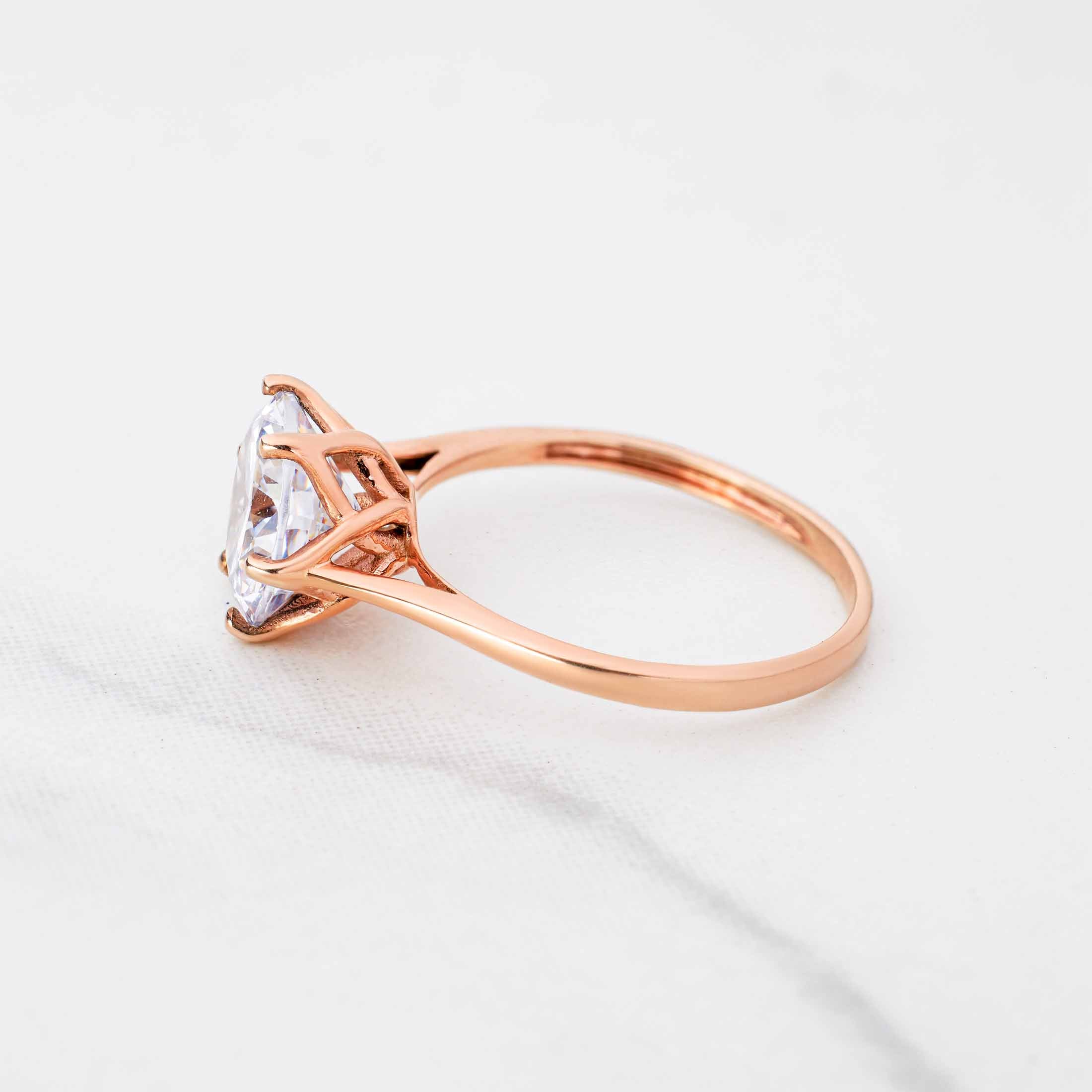 4.80CT Diamond Engagement Ring Solitaire Rose Gold White Gold Basket Setting