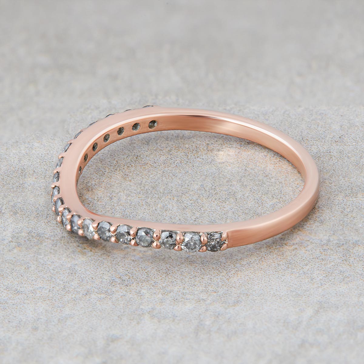 0.27TCW Salt and Pepper Diamond Wedding Band