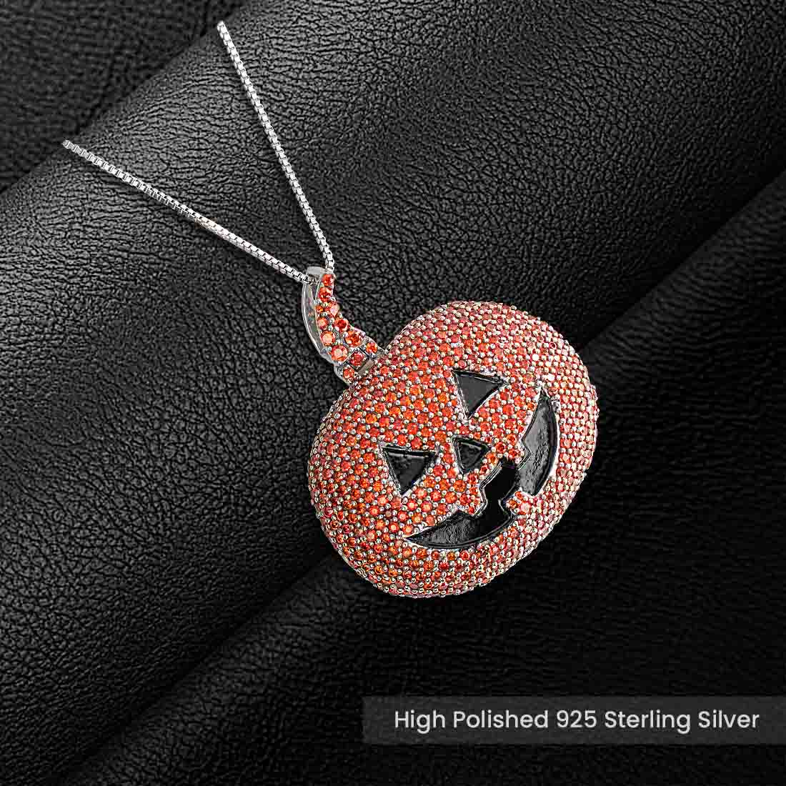 Halloween Pumpkin Pendant Necklace With Chain Hip Hop Jewelry