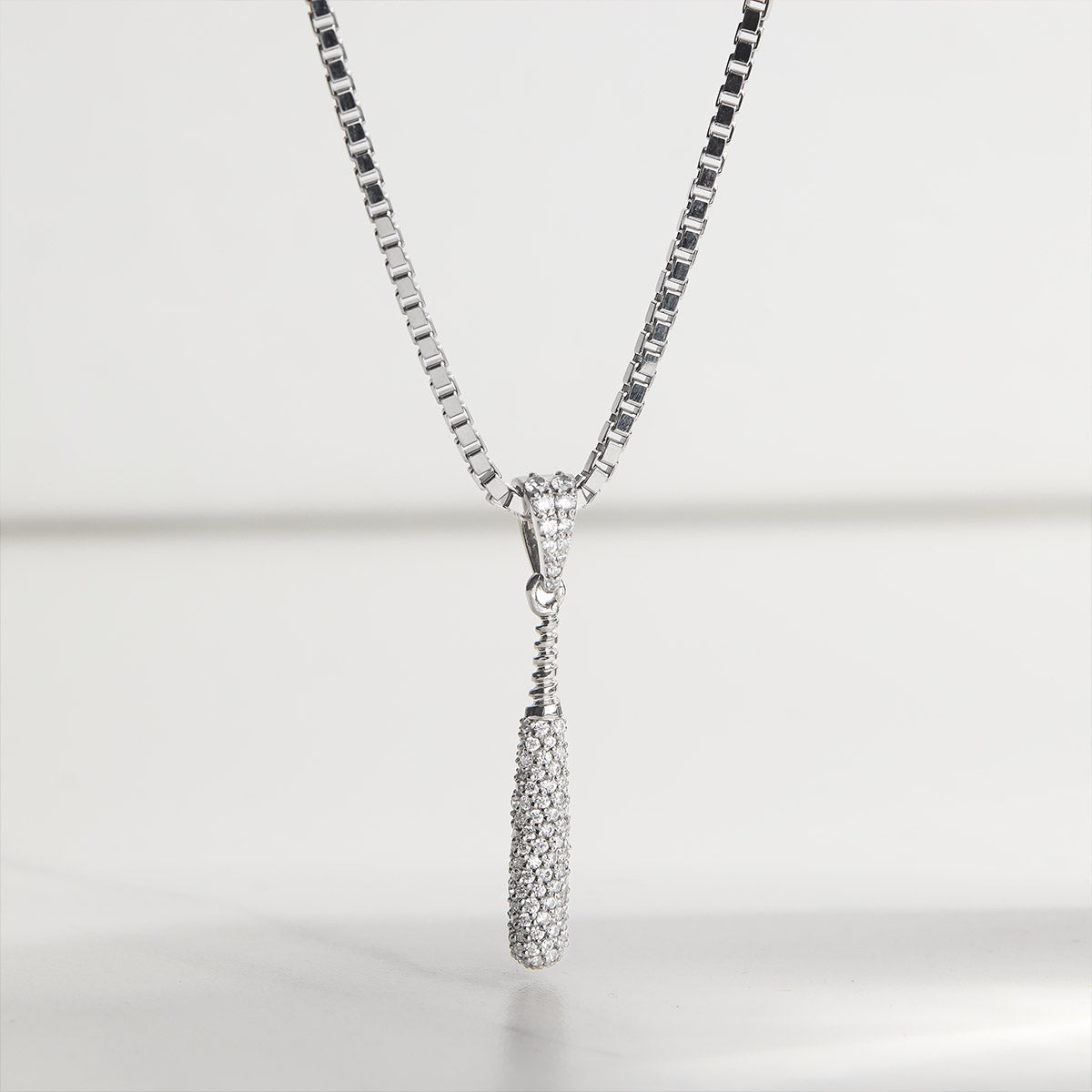 Iced Out Baseball Bat Pendant Necklace Hip Hop Sports Jewelry