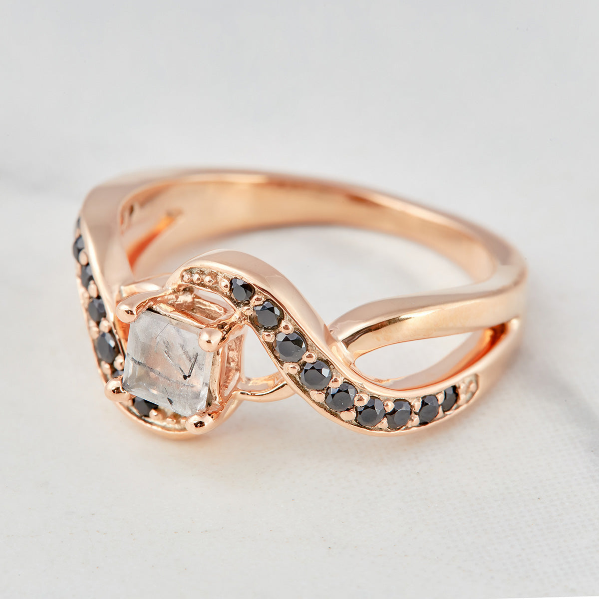0.50CT Rutilated Quartz Engagement Ring