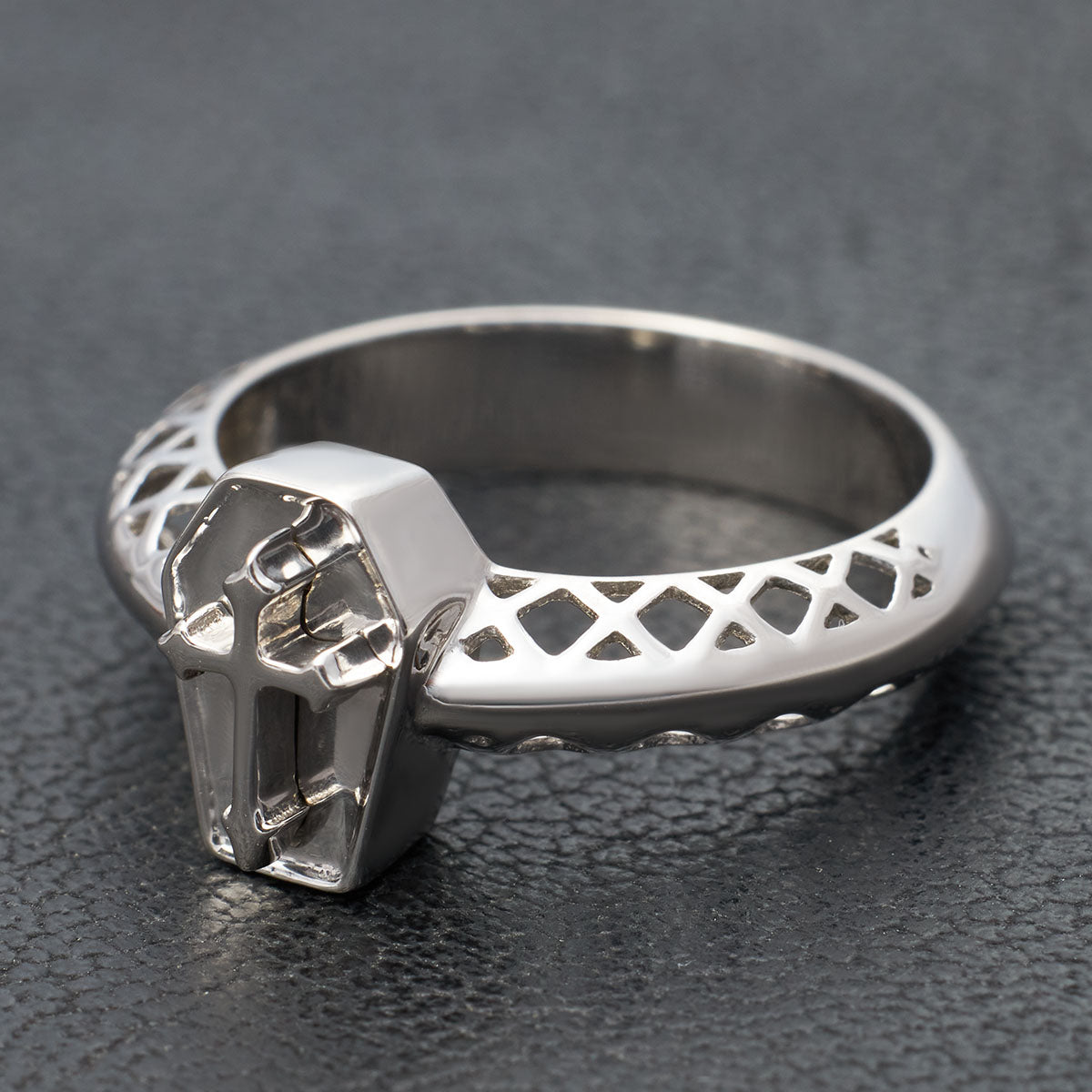 Cross and Coffin Engagement Ring