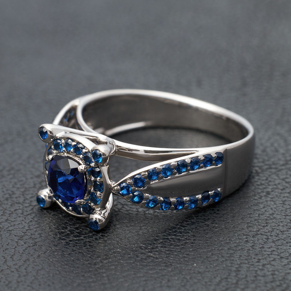 Natural Sapphire Unique Engagement Ring