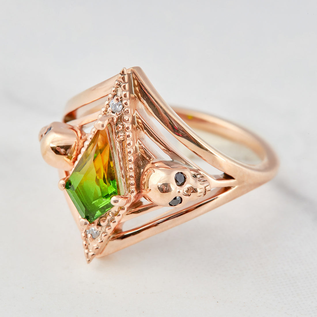Skull Kite Shaped Engagement Ring