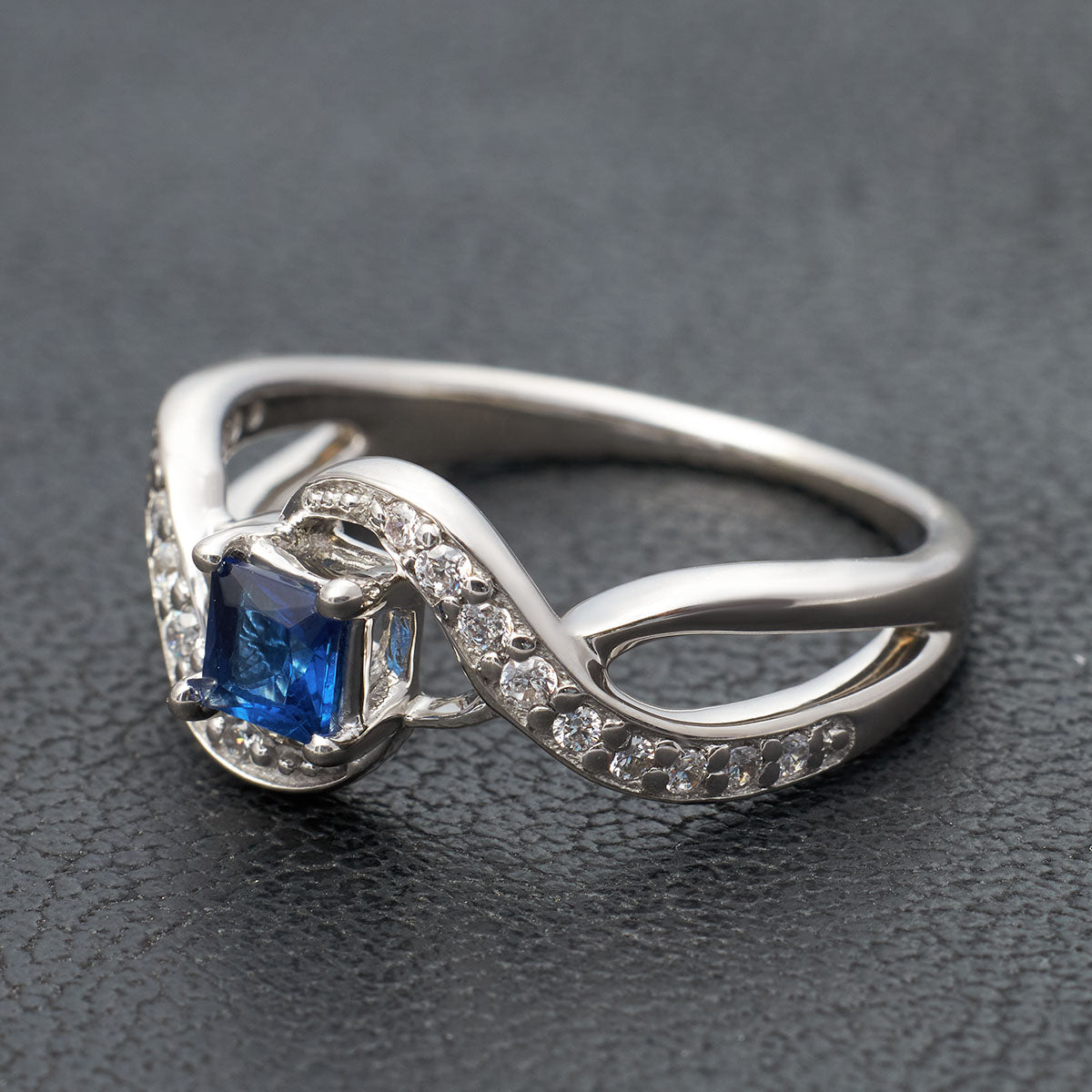 Natural Sapphire Infinity Engagement Ring