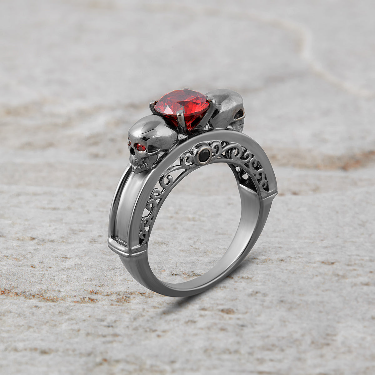 Fleur De Lis Skull Wedding Rings