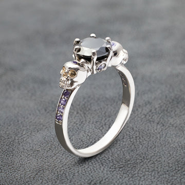 Skull Engagement Ring Womens