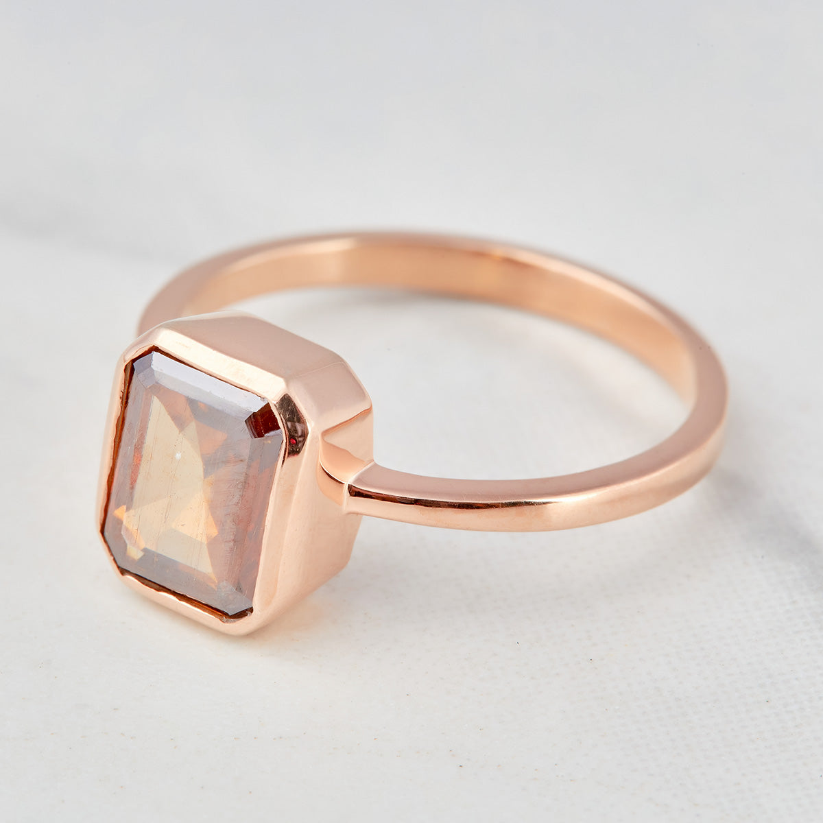 Brown Moissanite Engagement Ring