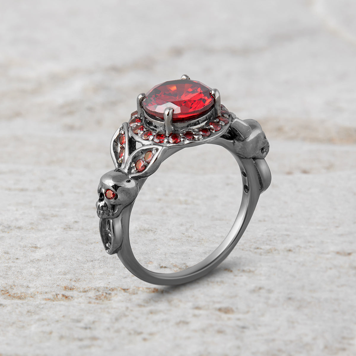 Skull Gothic Wedding Ring Set