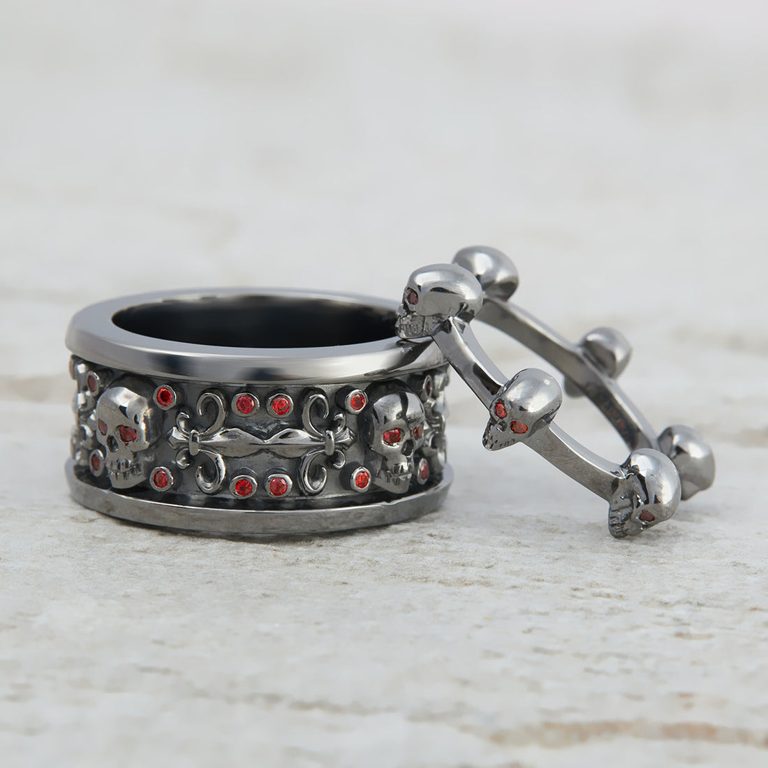 Couple Skull Wedding Bands