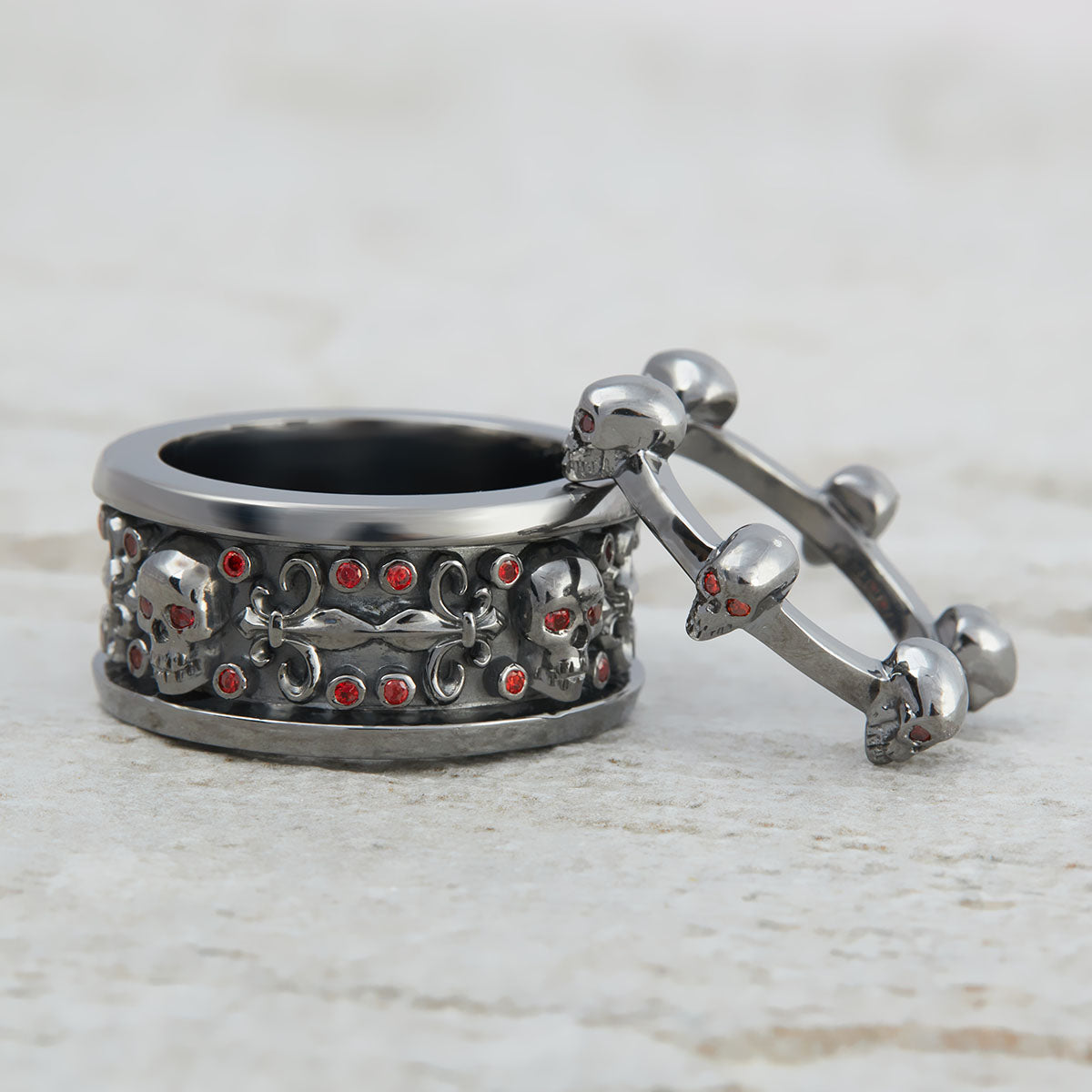 Couple Skull Wedding Bands