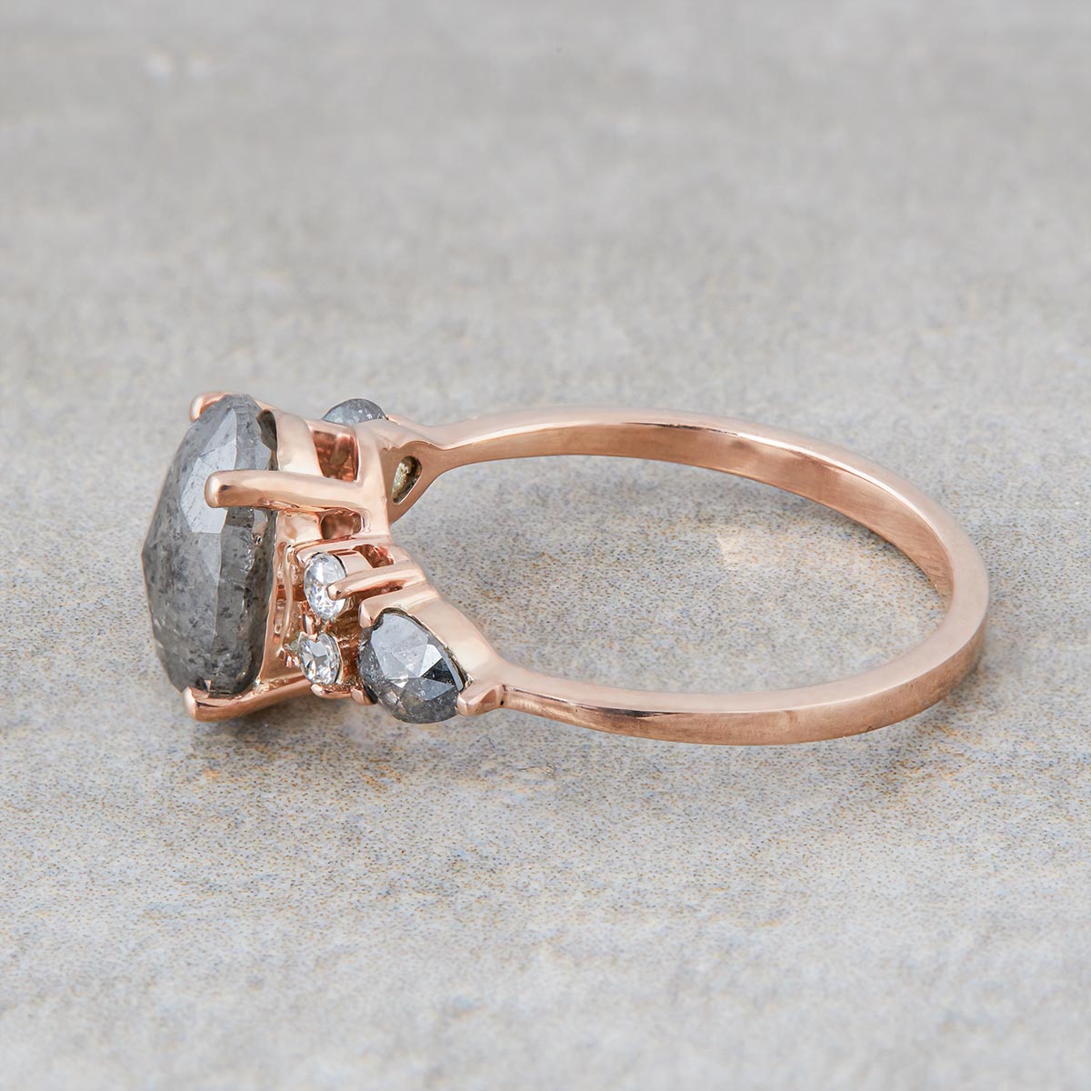 Salt and Pepper Diamond Promise Ring