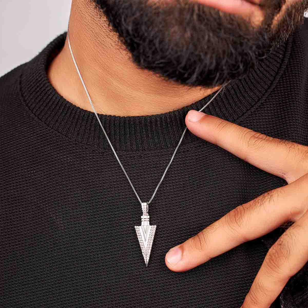 Gungnir Pendant Viking Necklace Odin's Spear Head Norse Jewelry Sterling Silver