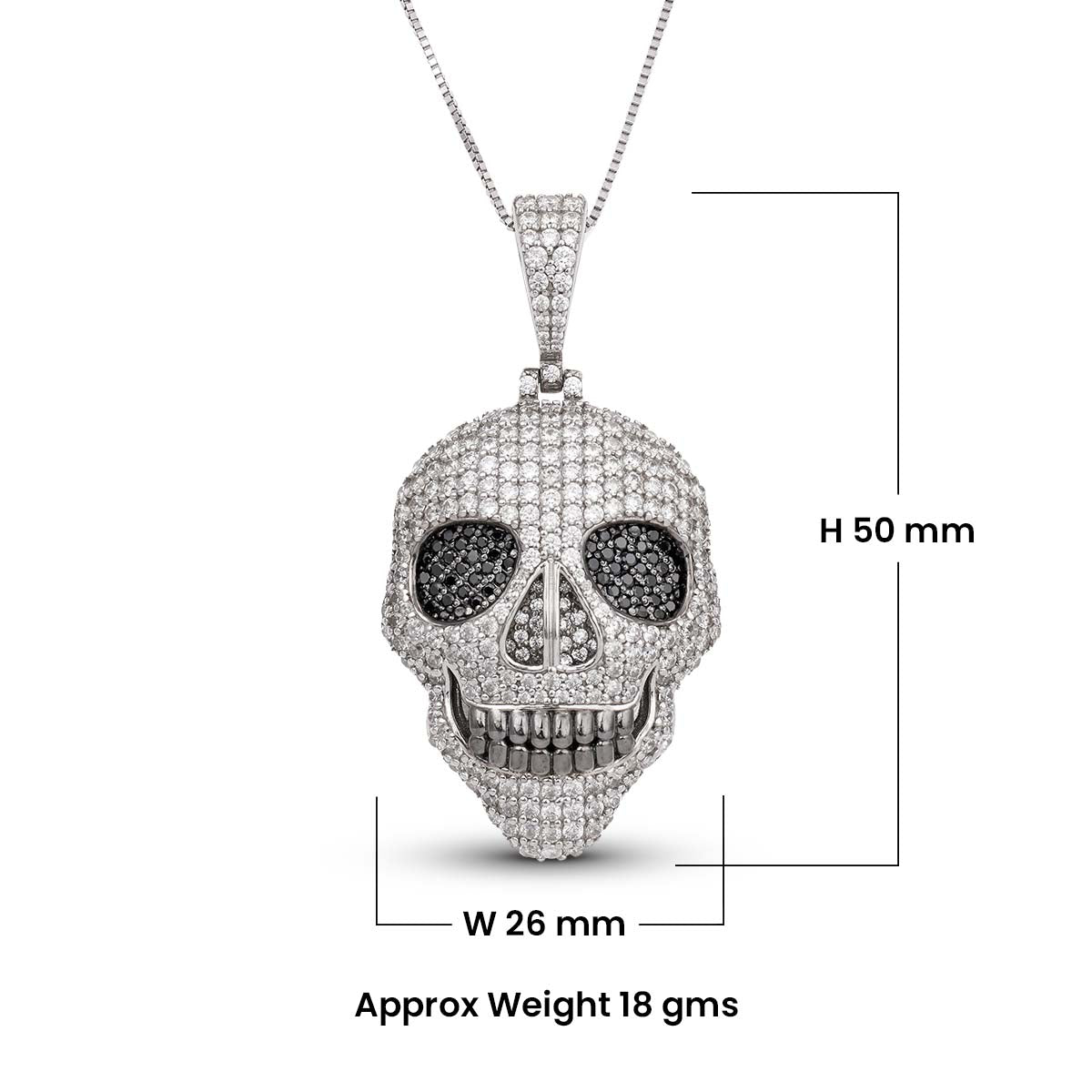 Iced Out Skull Pendant Necklace Locket With Chain Halloween Skull Gothic Jewelry