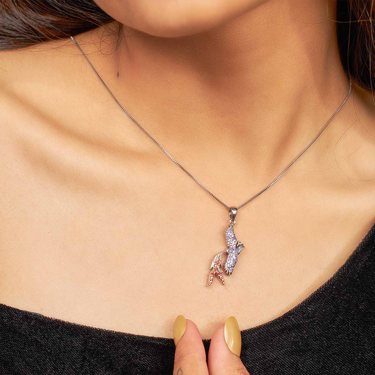 Phoenix Necklace Pendant Rising Mythical Bird Necklace Phoenix Jewelry Sterling Silver