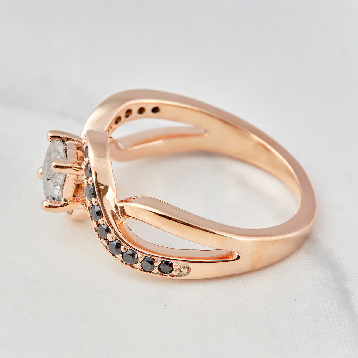 0.50CT Rutilated Quartz Engagement Ring
