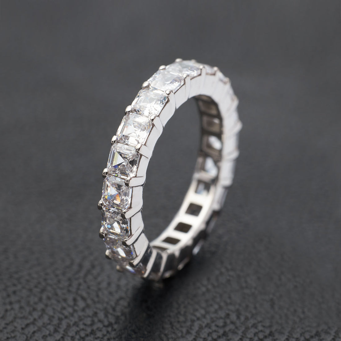 Asscher Cut Diamond Wedding Band