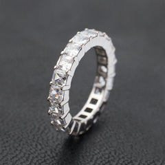 Asscher Cut Diamond Wedding Band Engagement Promise Band